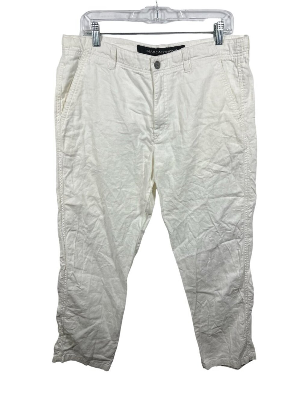 Marc Anthony Pants Mens 34 Linen Blend Straight Leg Casual Lightweight 34x30